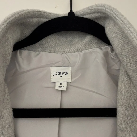 J. Crew Wool Blend Gray Pea Coat - Picture 4 of 6